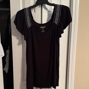 Torrid Black Blouse with Embroidered Shoulders